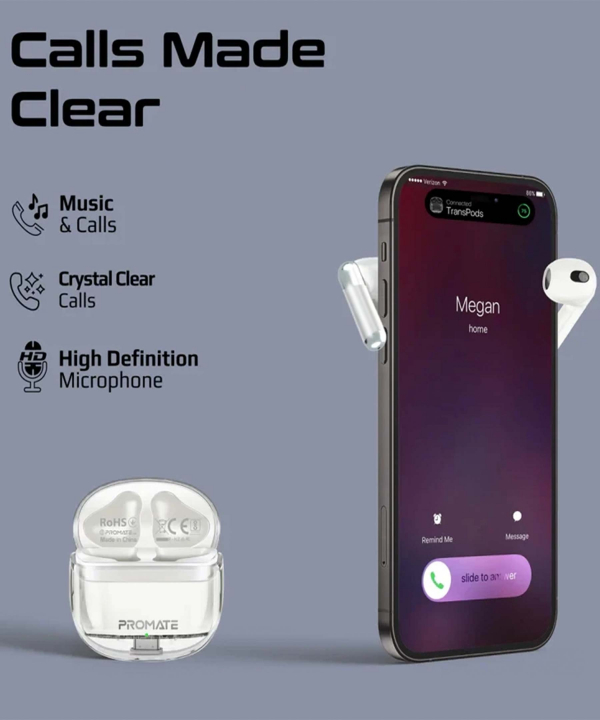 هدفون بی سیم پرومیت مدل TRANSPODS