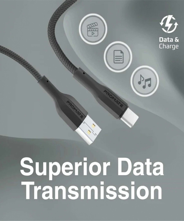 کابل تبدیل USB به USB-C پرومیت مدل ECOLINE-CC120.BLK طول 1 متر