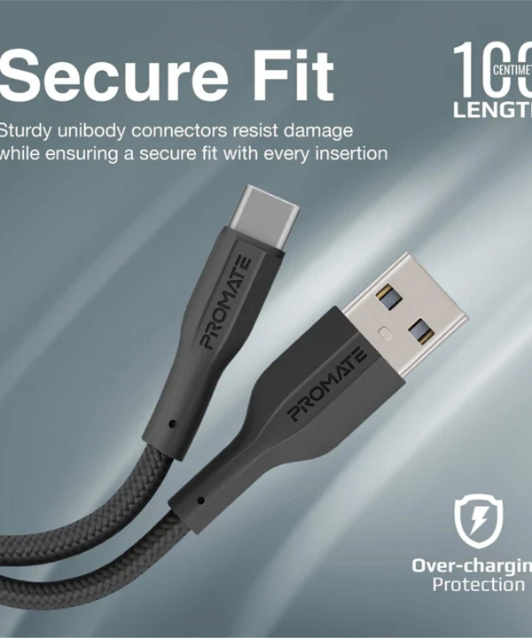 کابل تبدیل USB به USB-C پرومیت مدل ECOLINE-CC120.BLK طول 1 متر
