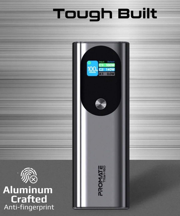 پاوربانک پرومیت مدل TITAN-160 ظرفیت 27600 میلی‌آمپرساعت