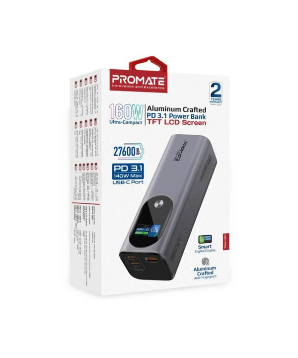 پاوربانک پرومیت مدل TITAN-160 ظرفیت 27600 میلی‌آمپرساعت