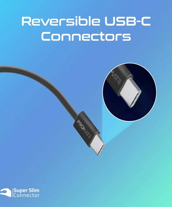کابل USB-C پرومیت مدل ECOLINE-CC120.BLK طول 1.2 متر