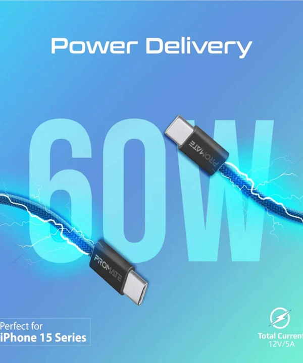 کابل USB-C پرومیت مدل ECOLINE-CC120.BLK طول 1.2 متر
