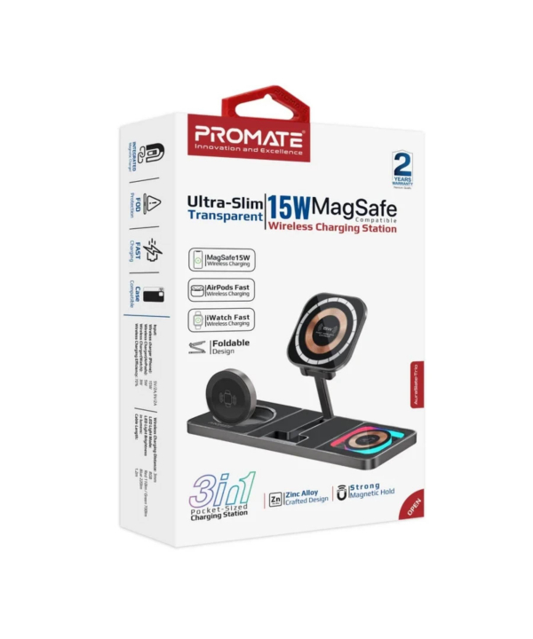 شارژر بی سیم پرومیت مدل AURASLATE-TRIO