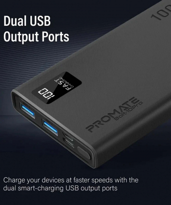 پاوربانک پرومیت مدل BOLT-10PRO.BLACK ظرفیت 10000 میلی آمپر ساعت