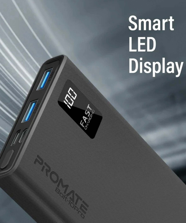 پاوربانک پرومیت مدل BOLT-10PRO.BLACK ظرفیت 10000 میلی آمپر ساعت