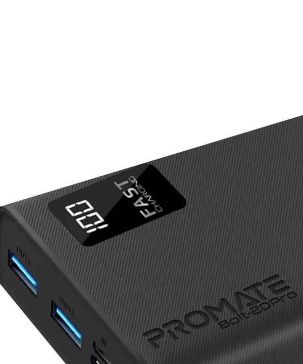 پاوربانک پرومیت مدل BOLT-20PRO.BLACK ظرفیت 20000 میلی آمپر ساعت