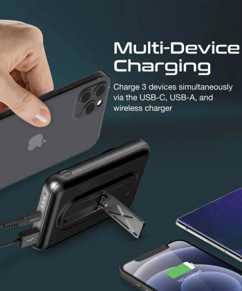 پاوربانک پرومیت مدل POWERMAG-10PRO.BLACK ظرفیت 10000 میلی آمپر ساعت