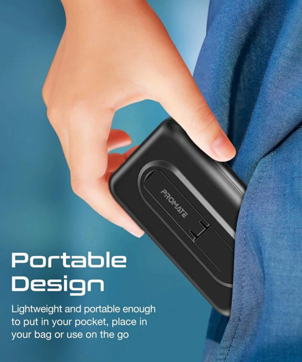 پاوربانک پرومیت مدل POWERMAG-10PRO.BLACK ظرفیت 10000 میلی آمپر ساعت