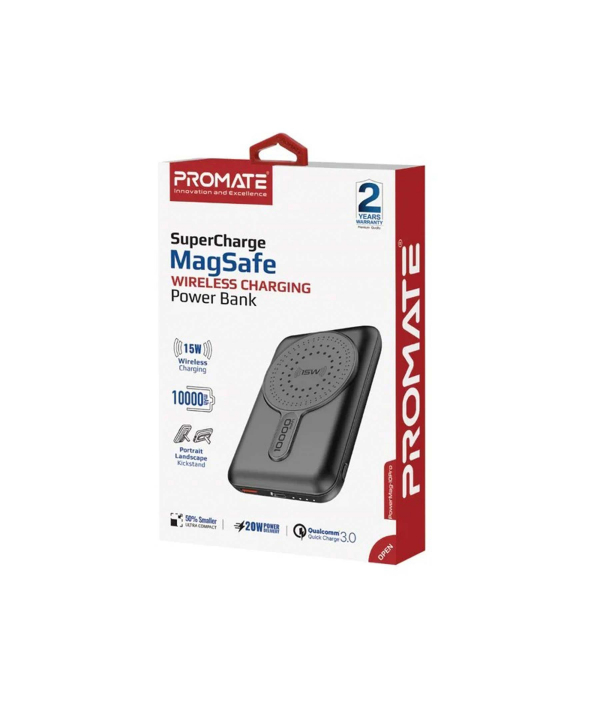 پاوربانک پرومیت مدل POWERMAG-10PRO.BLACK ظرفیت 10000 میلی آمپر ساعت