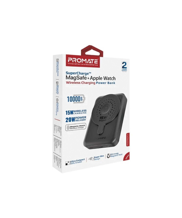 پاوربانک پرومیت مدل POWERMAG-DUO.BLACK به ظرفیت 10000 میلی آمپر ساعت