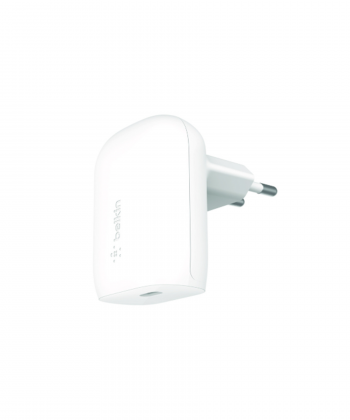 شارژر دیواری بلکین مدل WCA005vf1MWH-B5 USB-C PD PPS به همراه کابل لایتنینگ