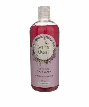 شامپو بدن زنانه درماکلین Derma Clean حاوی عصاره شکوفه گیلاس حجم 500 میلی لیتر
