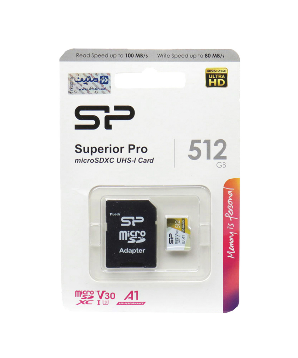 کارت حافظه microSDXC سیلیکون پاور مدل Superior Pro V30 A1 ظرفیت 512 گیگابایت به همراه آداپتور SD