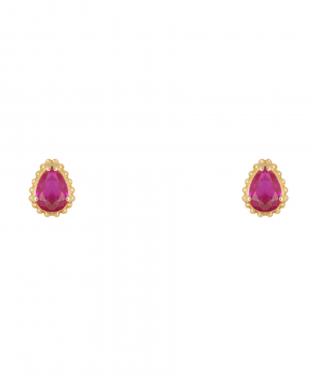گوشواره طلا اشک قرمز پرسته Parasteh کد 29510
