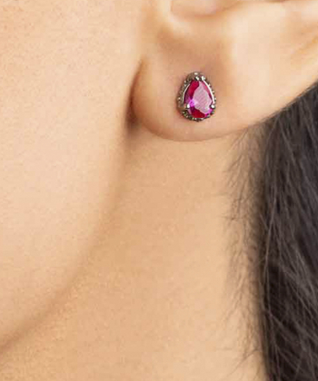 گوشواره طلا اشک قرمز پرسته Parasteh کد 29510