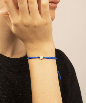 دستبند طلا بافت آبی قلب پرسته Parasteh کد 132121