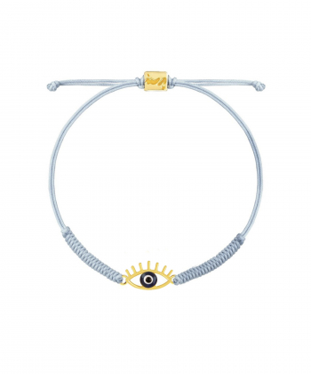دستبند طلا بافت آبی روشن چشم پرسته Parasteh کد 132329
