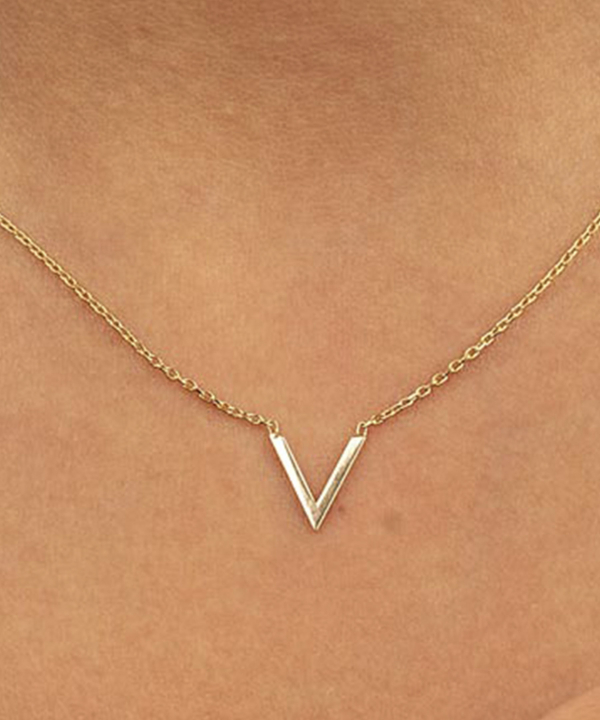 گردنبند طلا V (وی) پرسته Parasteh کد 89818