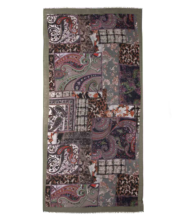 شال زنانه طرح دار زیبو Ziboo مدل SHAWL IS-2013