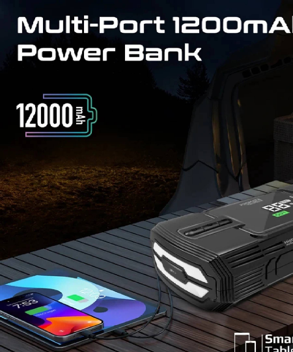 جامپ استارتر و پاوربانک پرومیت مدل PATROLPACK-3 ظرفیت 12000 میلی آمپر ساعت