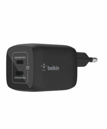شارژر دیواری 65 وات بلکین مدل WCH013vfBK USB-C PD/GaN/PPS