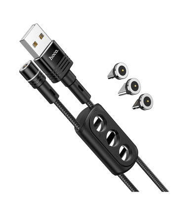 کابل تبدیل USB به لایتنینگ / USB-C / MICROUSB هوکو مدل U98 3IN1 Magnetic طول 1.2 متر