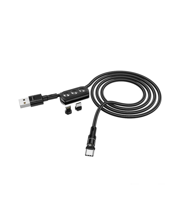 کابل تبدیل USB به لایتنینگ / USB-C / MICROUSB هوکو مدل U98 3IN1 Magnetic طول 1.2 متر