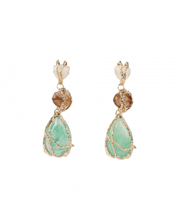 گوشواره زنانه الوژ استایل Eloge Style کد 2EARSTN-GRN-003