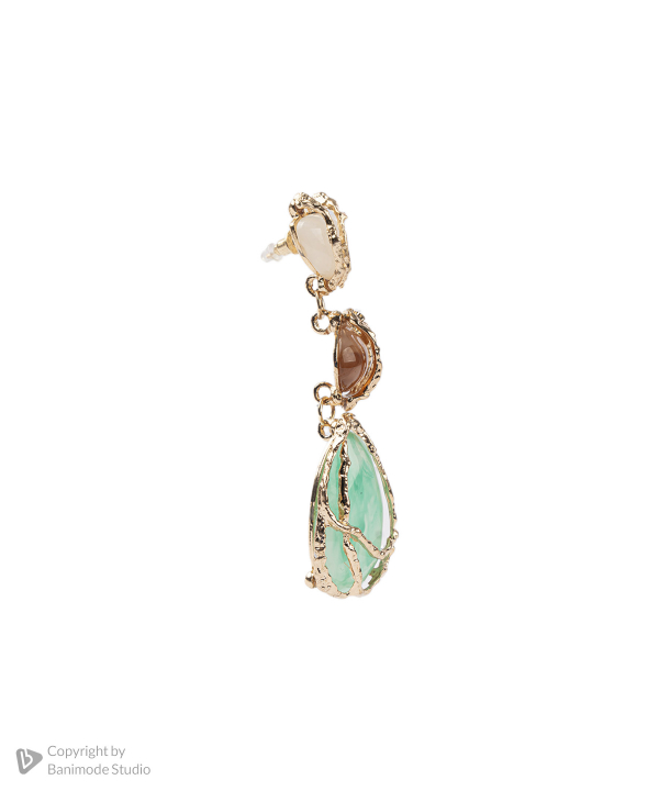 گوشواره زنانه الوژ استایل Eloge Style کد 2EARSTN-GRN-003