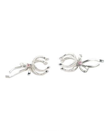 گوشواره زنانه الوژ استایل مدل 2EARBOW-SLV-012