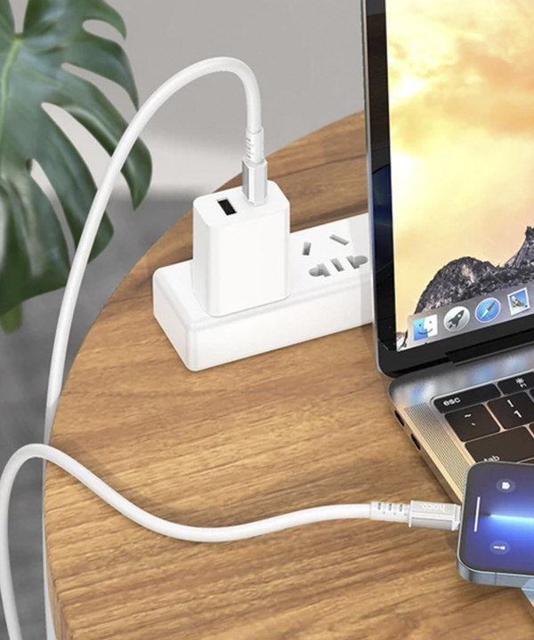 کابل تبدیل USB-C به لایتنینگ هوکو مدل X85 20W طول 1 متر