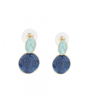 گوشواره زنانه الوژ استایل Eloge Style کد 2EARFLW-DBLU-002