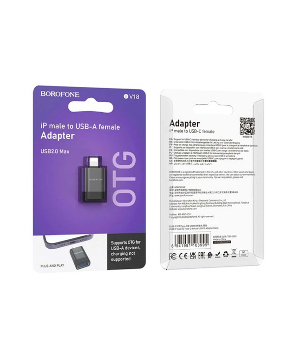 مبدل USB OTG به لایتنینگ بروفون مدل BV18