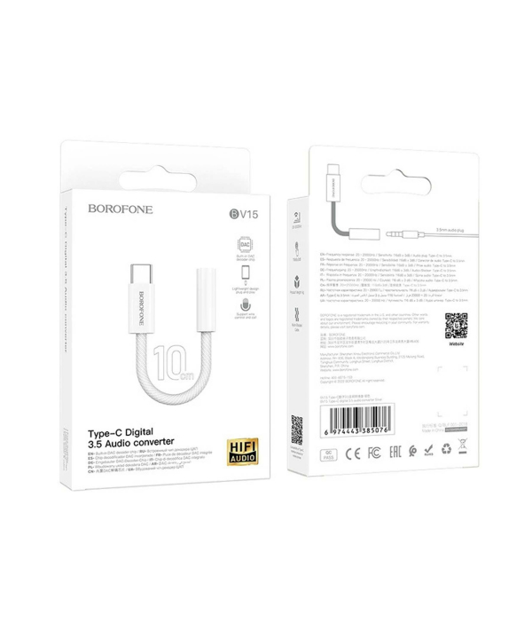 مبدل AUX OTG به USB-C بروفون مدل BV15
