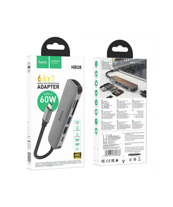 هاب 6 پورت usb-c هوکو مدل HB28