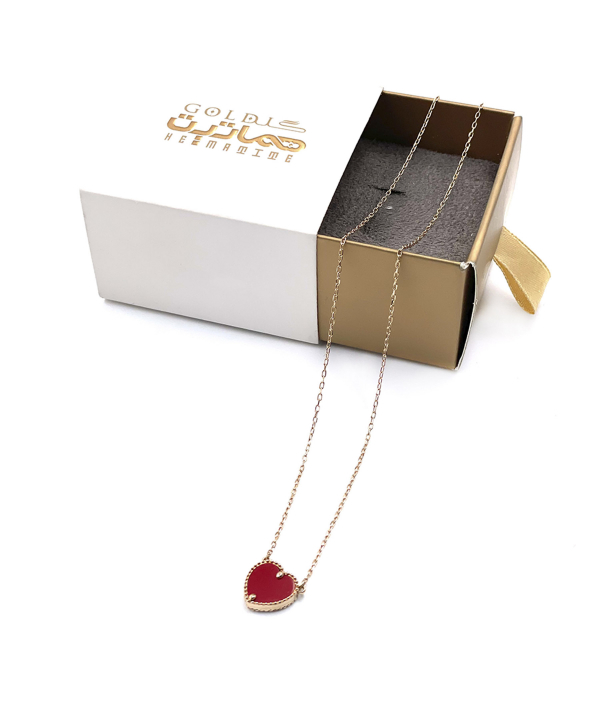 گردنبند قلب گارنت هماتیت گلد Hematite Gold کد 136059