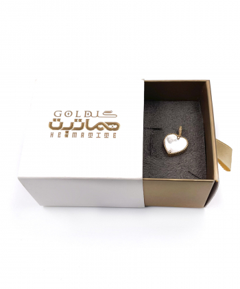 آویز قلب صدفی هماتیت گلد Hematite Gold کد 136061