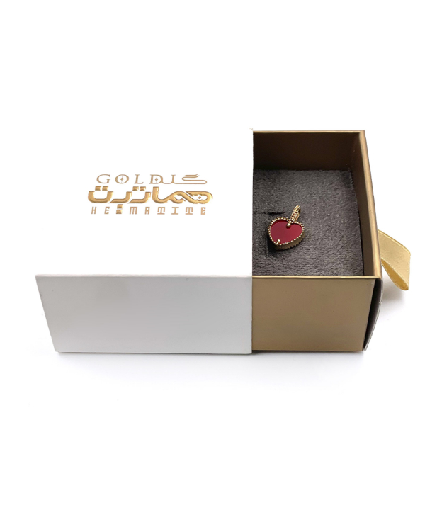 آویز قلب گارنت هماتیت گلد Hematite Gold کد 136062