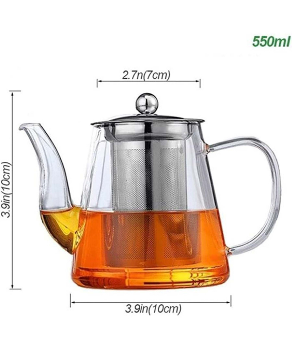 قوری پیرکس دسته دار درب استیل 950 میلی لیتر گلدن هوم Golden Home کد 9963