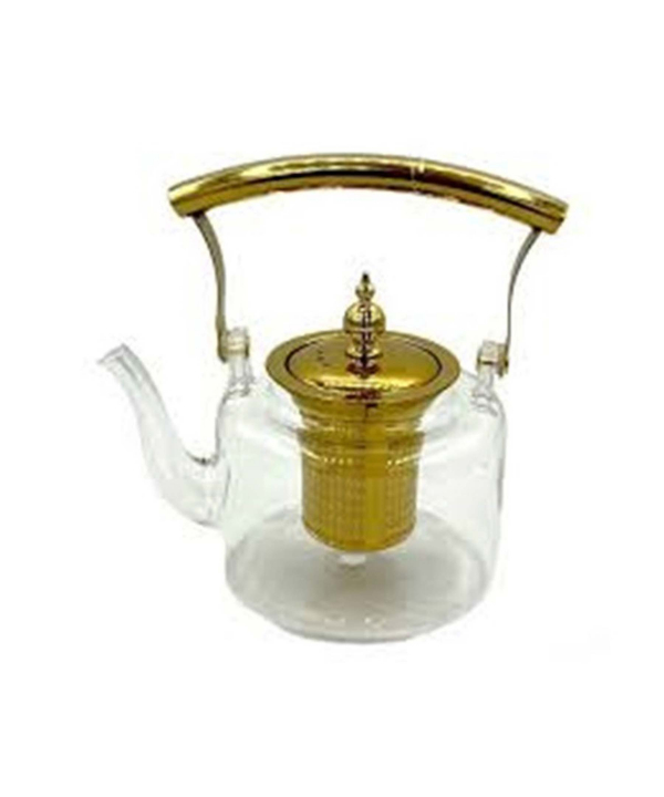 قوری پیرکس دسته طلایی 1000 میلی لیتر گلدن هوم Golden Home کد 395