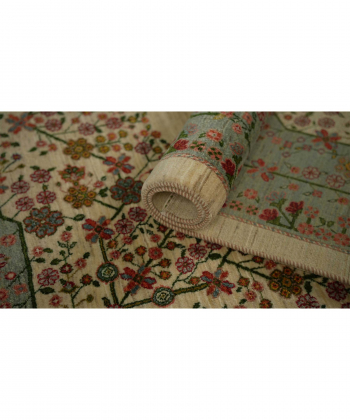 فرش دستباف خودرنگ سفید ذوالانواری LORI (LORIBAFT)