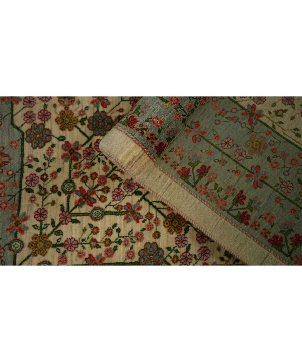 فرش دستباف خودرنگ سفید ذوالانواری LORI (LORIBAFT)