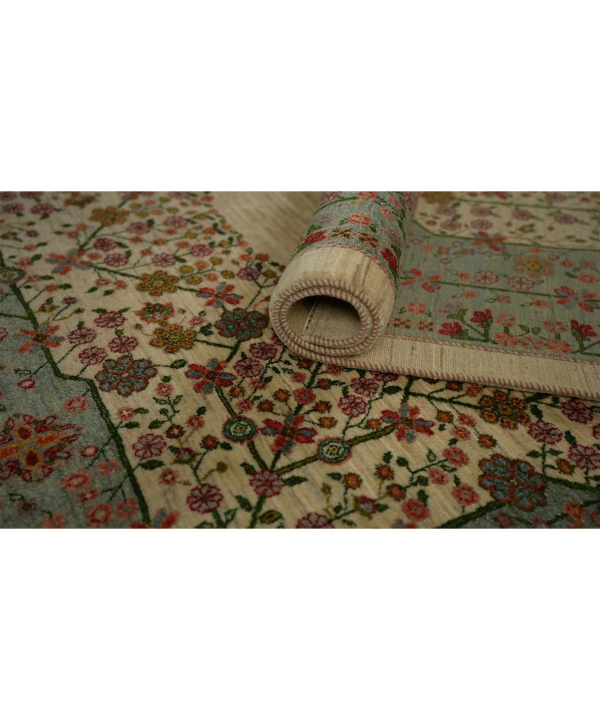 فرش دستباف خودرنگ سفید ذوالانواری LORI (LORIBAFT)