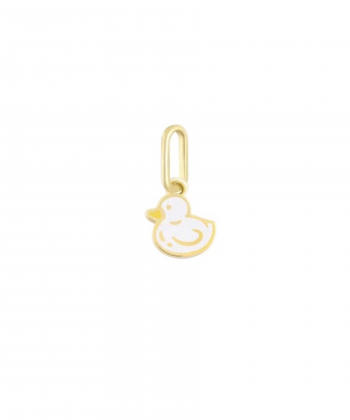 آویز تک اردک کوچولو با میناکاری سفید درریس Doris کد P5659