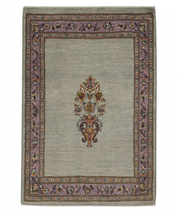 فرش دستباف خاکستری مدرن ذوالانواری LORI (LORIBAFT)