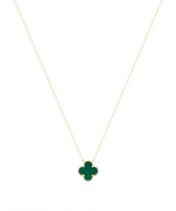 گردنبند شبدر با سنگ سبز درریس Doris کد P5672