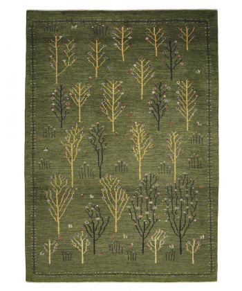 فرش دستباف سبز ذوالانواری AMALEH ( GHASHGHAI BAFT)