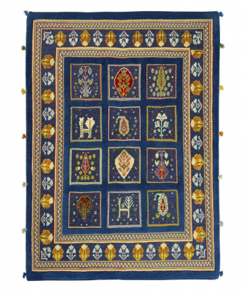گلیم فرش دستباف آبی سرمه ای ذوالانواری kilim carpet (shiraz)