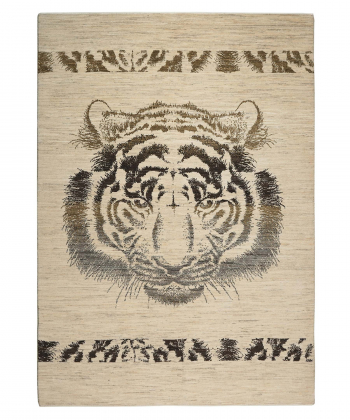 فرش دستباف خودرنگ سفید ذوالانواری LORI (LORIBAFT)